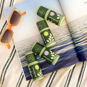 A bit Hippy Natural Deodorant Super Set on ocean magazine, pack containing 2 Patchouli Deodorant and 2 Bergamot Deodorant.