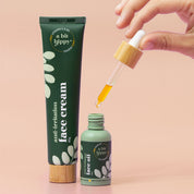 A bit Hippy Face Cream and Face Oil with dropper, natural anti-ageing skincare with hyaluronic acid, rosehip and Vitamin C