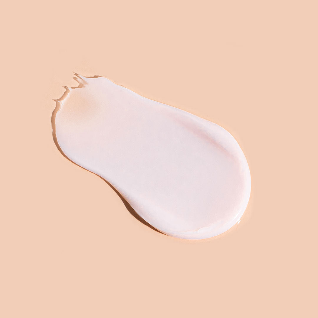 A bit Hippy Night Cream swatch on peach surface, Glyolic free overnight restoration for sentitive skin.  