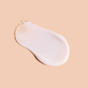 A bit Hippy Night Cream swatch on peach surface, Glyolic free overnight restoration for sentitive skin.  