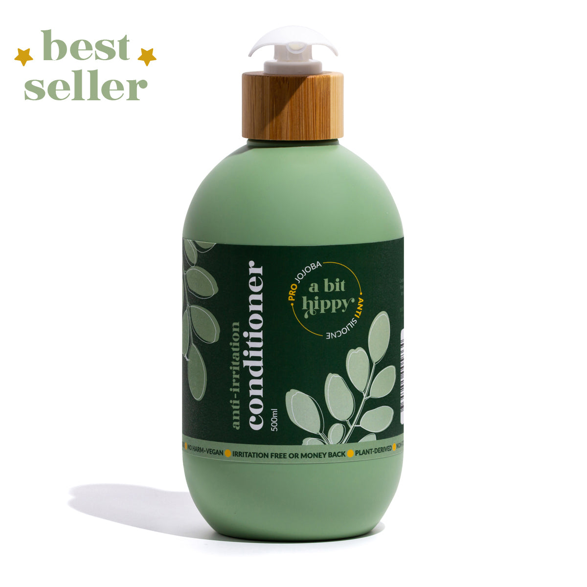 500ml A bit Hippy plastic and bamboo pump hair conditioner bottle
